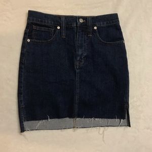 jean skirt distressed bottom size 24